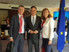 6 September 2019  MPs Dubravka Filipovski and Prof. Dr Zarko Obradovic with the Chairman of the European Parliament’s Committee on Foreign Affairs David McAllister